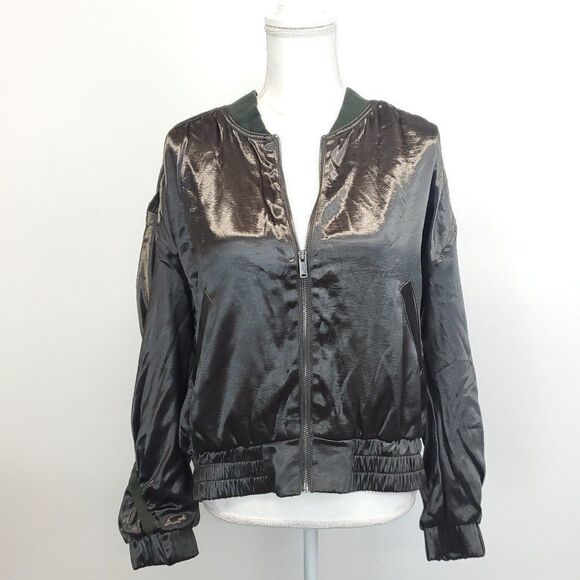 Free People Movement Relay Zip Up Satin Knit Collared Jacket - Picture 5 of 15